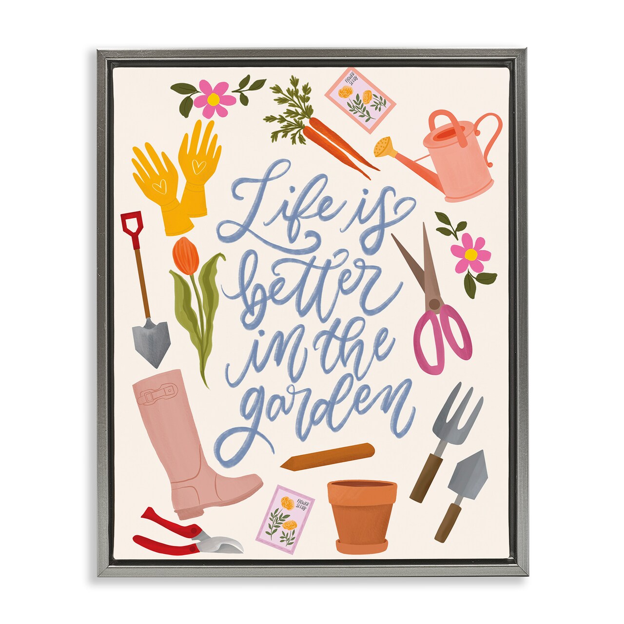 Stupell Industries Life In The Garden Floating Frame, design by Isabela Schielke